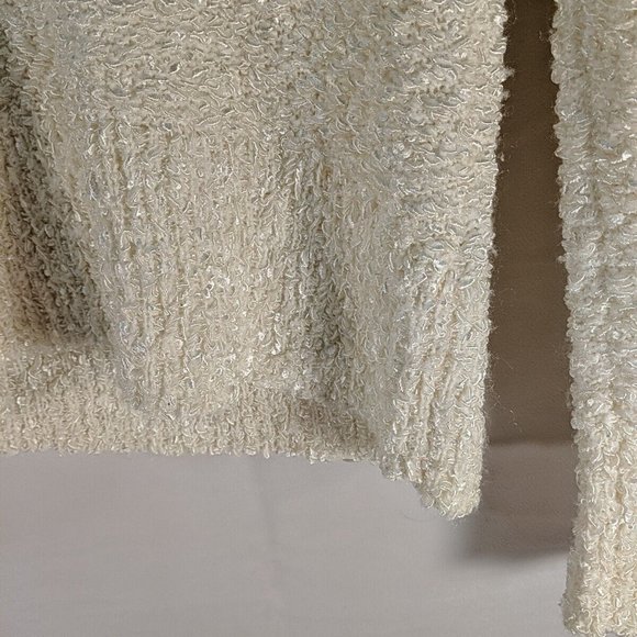 Jana Textured Knit Sweater Long Sleeve Cowl Turtle Neck Collar Cream White M Med - Picture 5 of 12